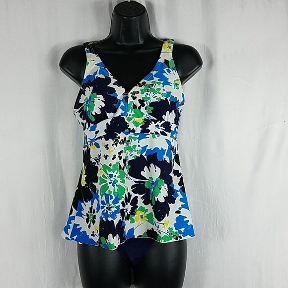 St John's Bay Floral Tankini 2 Pc Set 10/12 - Picture 1 of 6